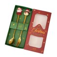 thumbnail image 1 of Juego de cucharas navideñas de acero inoxidable con tema de árbol, Papá Noel y estrella. Cucharas para remover café. Utensilios de cocina festivos con caja de regalo, 1 of 7