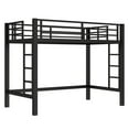 thumbnail image 4 of Bellemave Metal Full Loft Bed, Heavy Duty Loft Bed Frame with 2 Build in Ladder and Full Length Guardrail, Loft Beds Full Size with Large Under-Bed Space, Easy to Assemble-Black, 4 of 8