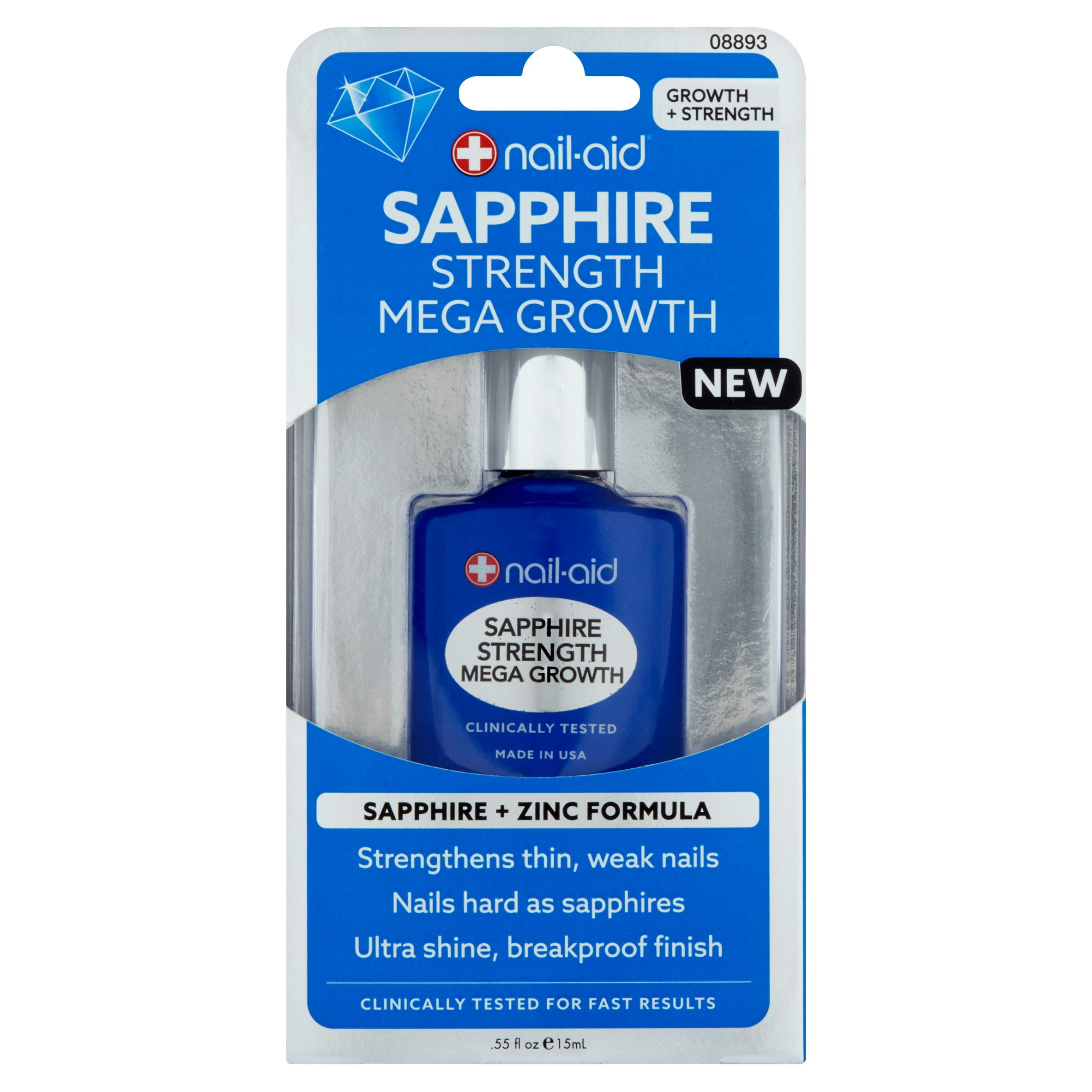 NailAid Sapphire Strength Mega Growth Nail Polish, 0.55 fl oz