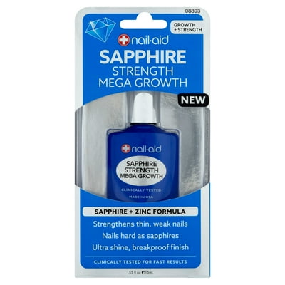2 Pack Nail-Aid Sapphire Strength Mega Growth Nail Polish, .55 fl oz