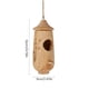 thumbnail image 4 of Muyoka Casa de colibrí de madera Nido de colibrí colgante con anillo de metal dorado Alimentadores de semillas de colibrí duraderos Muyoka Hogar, 4 of 6