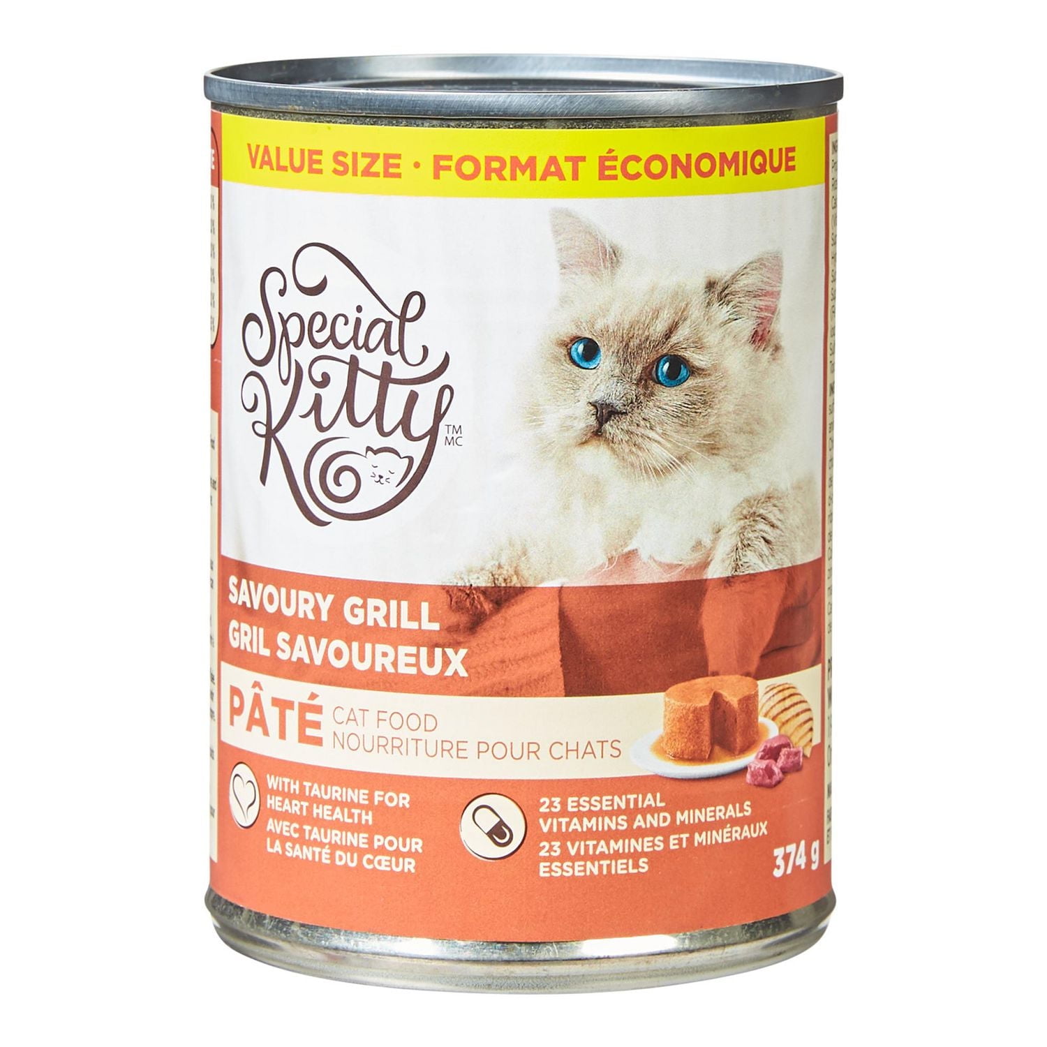Special Kitty Savoury Grill Pate Wet Cat Food, Value Size, 374 g Can, SK Savoury Grill - 374 g - Value Single
