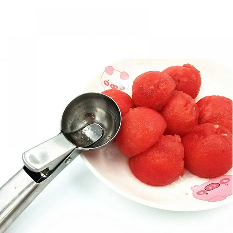 Ice Cream Scoop, Stainless Steel Fruit Ice Cream Scoop Spoon with Plastic  Handle Kitchen Tool(4.7CM-Black)