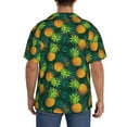 thumbnail image 5 of Daiia Pineapples with Palm Leaves Men's Linen Shirts Short Sleeve Casual Shirts Button Down Shirt for Men Beach Summer Wedding Shirt-4X-Large, 5 of 7