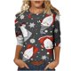 thumbnail image 2 of Pntutb - Camiseta holgada con estampado de moda para mujer, blusa de manga 3/4, cuello redondo, tops casuales Pntutb Pntutb-1244, 2 of 5