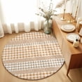 thumbnail image 2 of 3ft Area Rug,Farm Lattice Houndstooth Pattern Washable Large Rugs Soft Non-Slip Floor Rug Rustic Beige Khaki Plaid Non-Shedding Indoor Carpets for Living Room Bedroom Home Office Nursery, 2 of 9