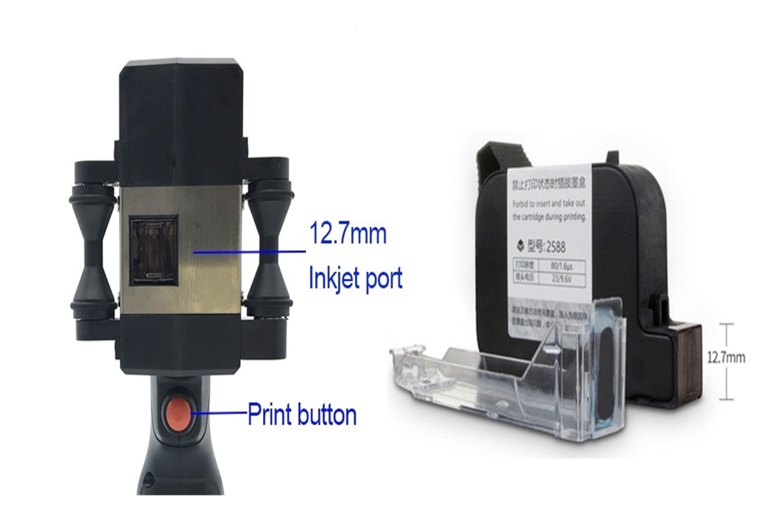 Touch Handheld Inkjet Printer Coder Label Printer QR/Barcode/Date/Logo 12.7mm Fast Inkjet Printer ,Fast Printing