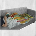 thumbnail image 6 of Seattle Skyline Soft Flannel Fleece Blanket, Geometrically Structured Graphic Illustration of Buildings and the Highway, Cozy Plush for Indoor and Outdoor Use, 50" x 70", Multicolor, by Ambesonne, 6 of 6