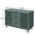 thumbnail image 3 of American Sideboard Buffet Cabinet,Storage Cabinet with 2 Doors and 3 Drawers,Console Table for Bedroom,Living Room,Study,Dark Green, 3 of 7