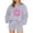 Gray-3, variant on 2 Piece Sweatsuits for Women Long Sleeve Print Crew Neck Sweatshirt Shorts with Pocket Breast Cancer Awareness Casual Outfits, Gray, L