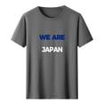 thumbnail image 2 of Nmnitkp Womens Tops We Are Japan Football Fan Graphic T-Shirt, Crew Neck Short Sleeve Casual Tee, Multiple Colors Available Gray,S, 2 of 5