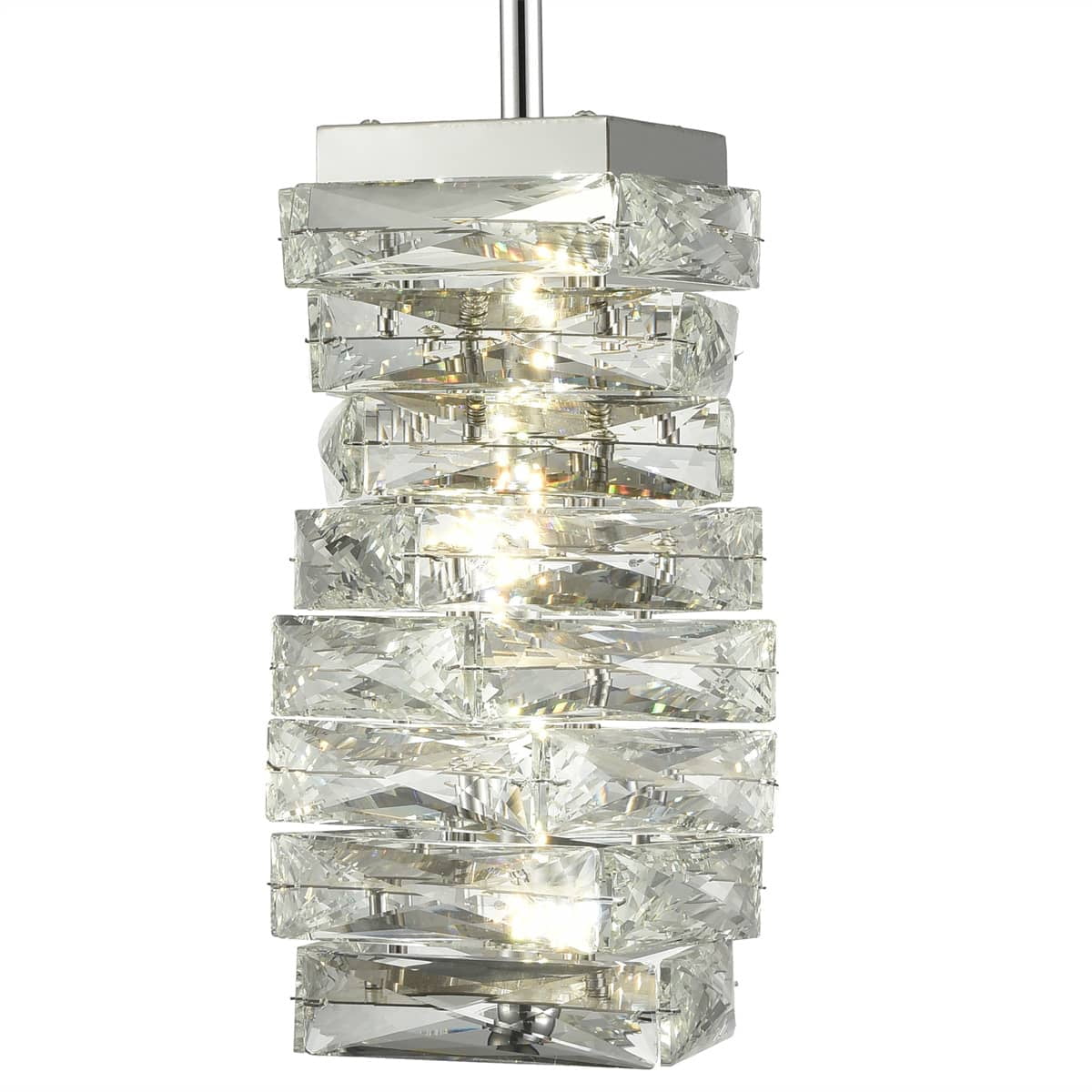 Claxy Chome Crystal Glass Pendant Light LED Hanging Light Fixture