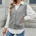 thumbnail image 5 of UAMVSH Sweater Vests for Women Casual V Neck Button down Sleeveless Knitted Cardigan Jackets Soft Lightweight Fall Tank Tops(X-Large,Gray), 5 of 7