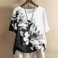 thumbnail image 2 of gbyLJF Dolman Sleeve Tops for Women Plus Size T Shirts Women Shirts Short Sleeve Formal Tops for Women White XXL, 2 of 5