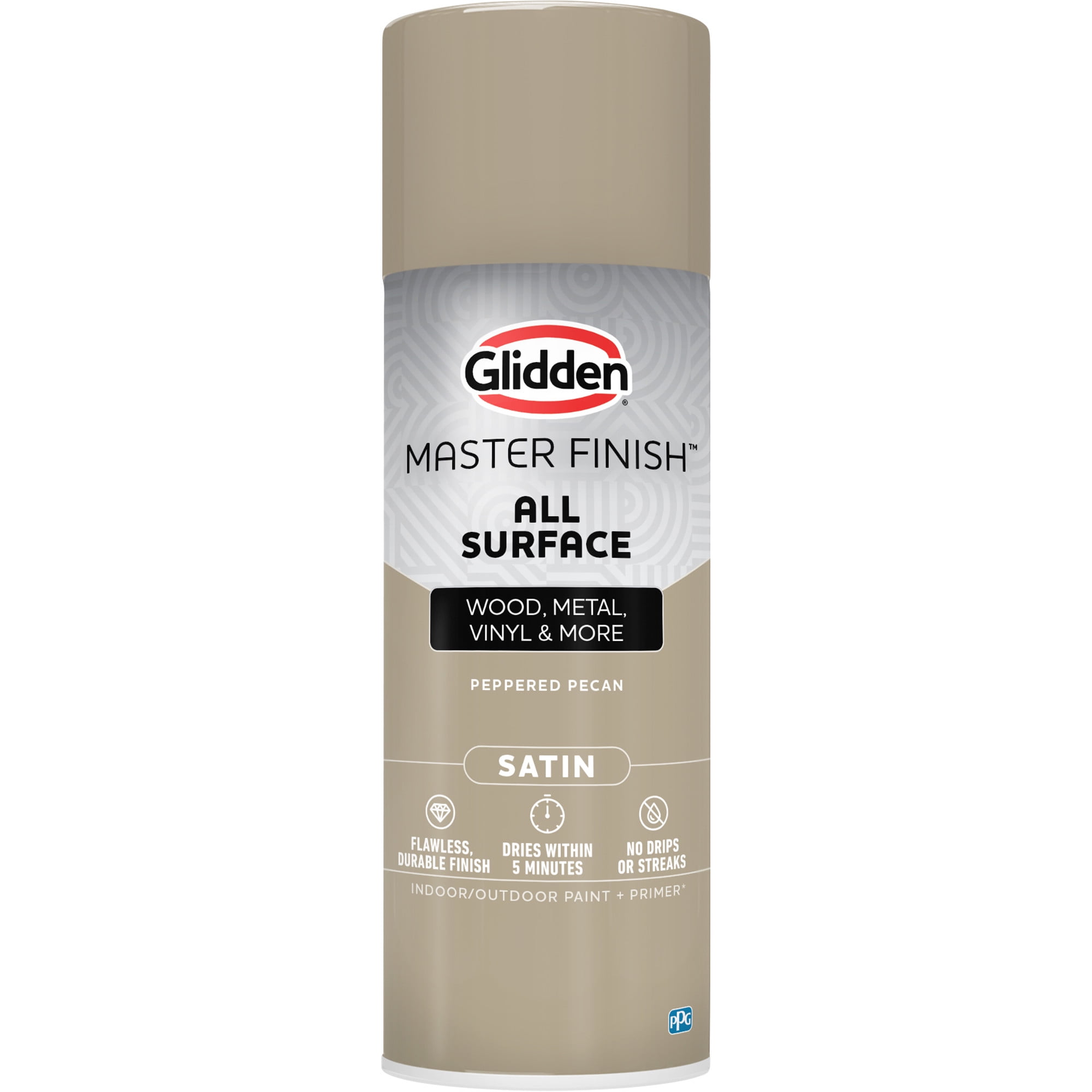 (2 pack) Glidden Master Finish 12 oz. Satin Peppered Pecan Interior/Exterior All Surface Spray Paint and Primer