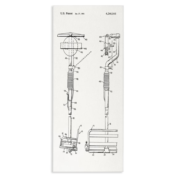 Stupell Industries Mid-Century Ski Lift Patent Blueprint Canvas Art, 17 x 40, by Lil' Rue