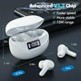 thumbnail image 2 of Wireless Earbuds HiFi ENC Noise Cancelling Microphone Built-in LED Display-White, 2 of 6