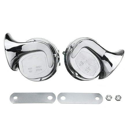 - 2pcs 12V 118dB Dual Tone Electric Snail Air Horn Trumpet Chrome Car Motorcycle Truck Taxi