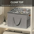thumbnail image 2 of Shoe Storage Organizer for Closet, Large Shoe Box Storage Containers with Clear Cover and Reinforced Handles, Foldable Shoe Storage Organizer Box Bin, Fits to 12-16 Pairs, 2 Pack (Grey), 2 of 7