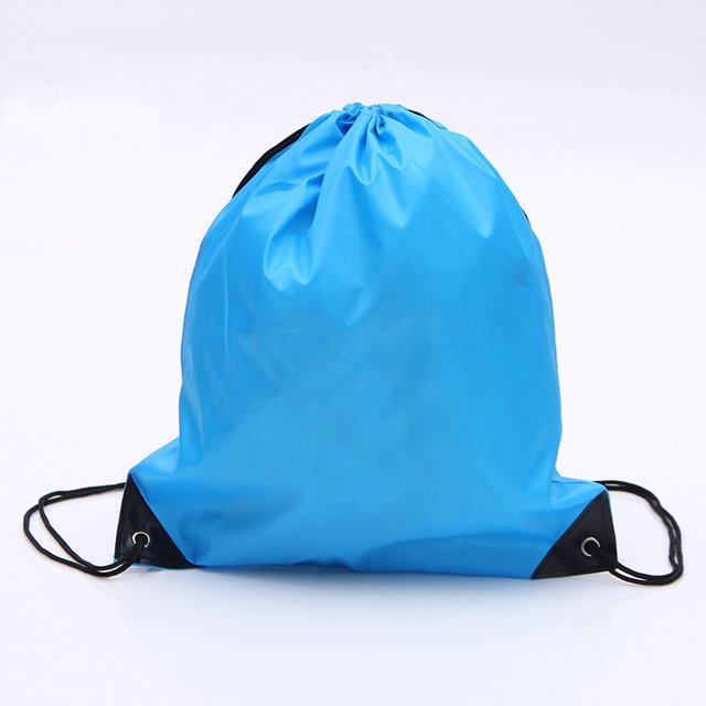 5 Pcs Sac à Cordon 210D Polyester Sac à Cordon en Nylon Oxford Sac de Rangement pour Gym - Bleu Clair