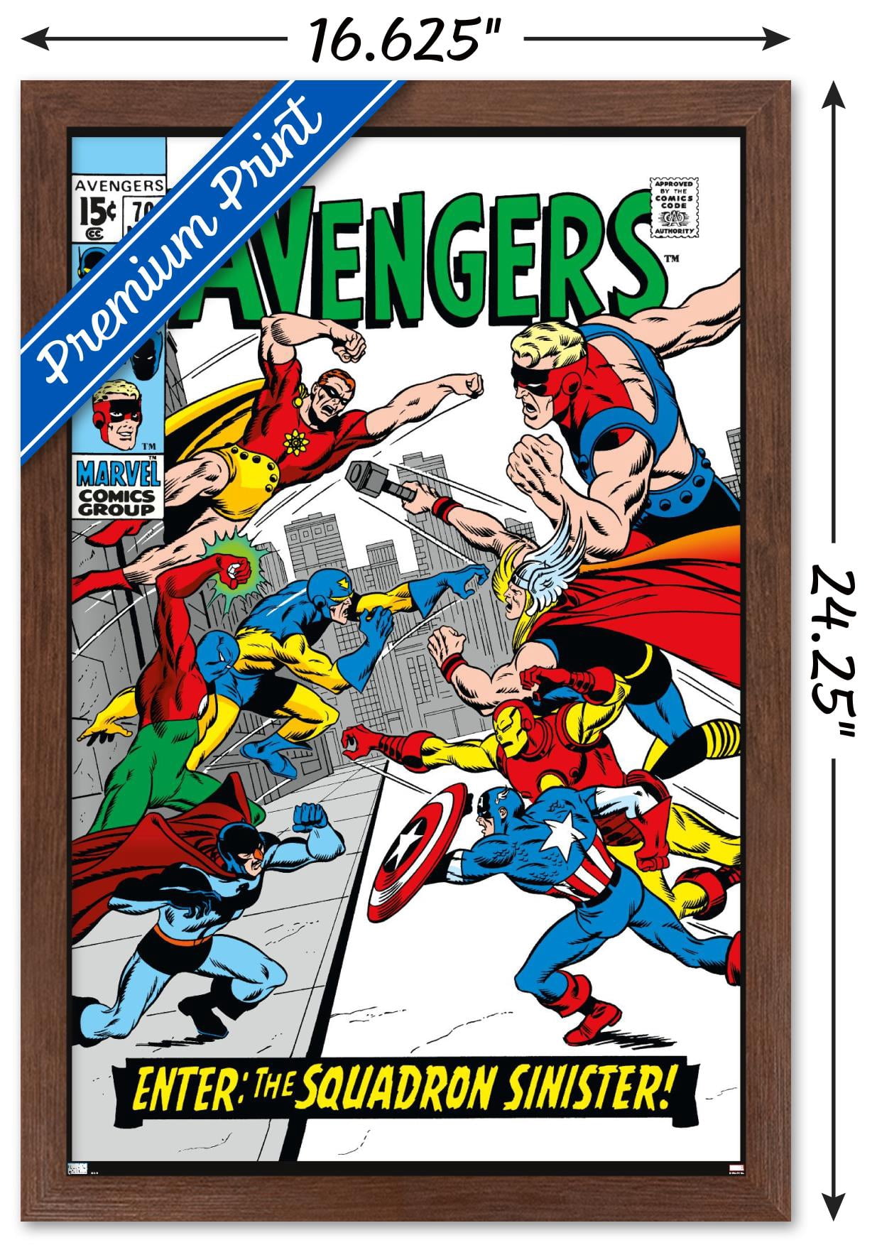 Marvel Comics - Avengers #70 Wall Poster, 14.725" x 22.375" Framed