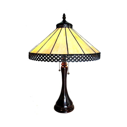 Chloe Lighting Mila Tiffany-Style 2-Light Table Lamp with 16" Shade
