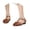 Brown, variant on Women Closed Round Toe Low Braided Caged Sandals Fashion Strappy Comfortable Ankle Strap Flat Gladiator Dressy Roman Sandal For Casual Walking Gold 39