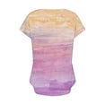 thumbnail image 4 of Women's Dressy Casual Tops 1/4 Button up Blouse Vintage Tie Dye Henley Neck Flowy Shirts Summer Clothes for Teen Girls Short Sleeve Loose Fit Flowy Tunic Tops Fashion 2024 Multicolor T Shirts L, 4 of 5