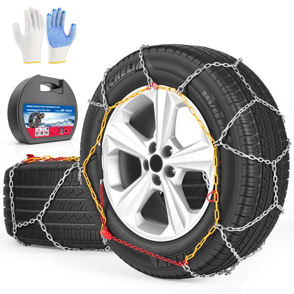 Cadenas De Nieve Para Neumáticos De Coche De Ajuste Manual, Universales, Ajustables, De Emergencia, Portátiles, Adecuadas Para Coches De Cercanías Y Suv, Juego De 2