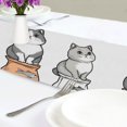 thumbnail image 4 of Yayeee Table Runner 70 inches Long Home Kitchen Dinning Party Decoration, Gray Cute Chubby Cat, 4 of 7
