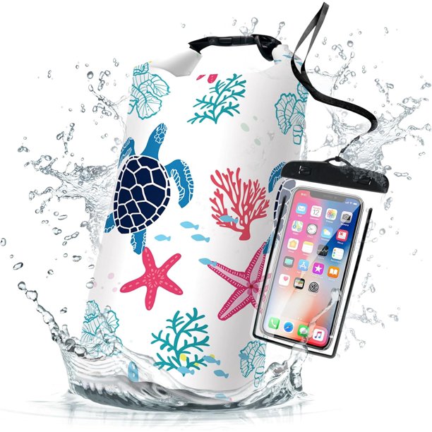 Waterproof Dry Bag,Roll Top Blue Small Waterproof Backpack 2L/5L/10L/20L/30L/40L Floating Lightweight Bags for Kayaking, Boating, Fishing, Swimming Camping with Waterproof Phone Case