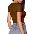 thumbnail image 3 of Body MANGOPOP con cuello redondo y manga corta, camisetas para mujer, 3 of 5