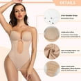 thumbnail image 5 of VASLANDA Women Plunging Deep V-Neck Strapless Backless Bodysuit Seamless Thong Full Body Shapewear for Wedding Party, 5 of 7