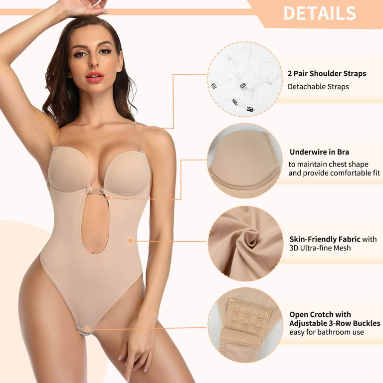 Womens Inviishaper-Plunge Backless Body Shaper Bra Strapless Backless  Shapwear Tummy Control Sexy Deep V Bra for Dress 
