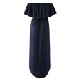 thumbnail image 4 of Vestido largo de fiesta, vestido largo informal de verano con hombros descubiertos para mujer, vestido largo con hombros descubiertos, multifuncional, 4 of 6