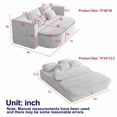 thumbnail image 7 of 75" 2-in-1 Foldable Sofa Bed, Convertible Sleeper Floor Sofa with Multi-Functional Blanket, Corduroy Lounge Bed for Living Room Bedroom Studio, Black, 7 of 7