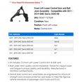 thumbnail image 2 of Front Left Lower Control Arm and Ball Joint Assembly - Compatible with 2011 - 2019 GMC Sierra 3500 HD 2012 2013 2014 2015 2016 2017 2018, 2 of 2