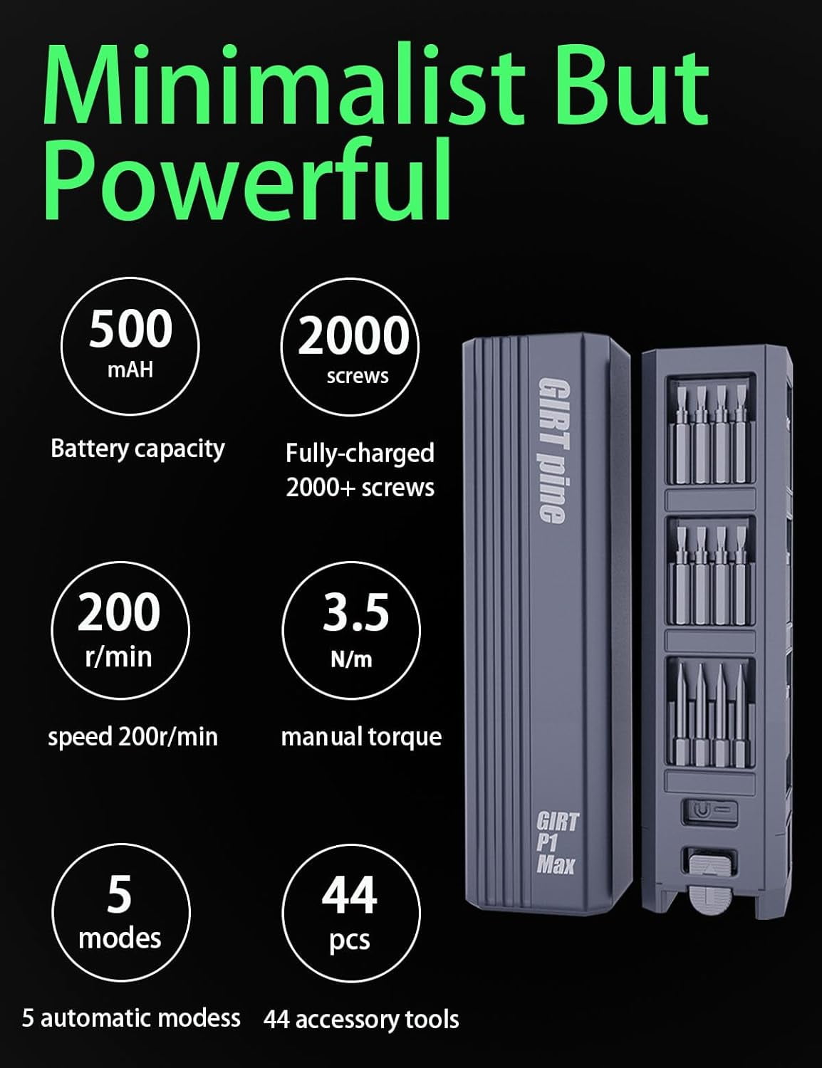 Mini Electric Screwdriver, With LED light and screen. Precision Screwdriver Set, Magnetic Storage, Electric Screwdriver for Electronics Phone Camera Laptop Watch