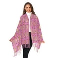 thumbnail image 3 of FORMRS Womens Scarf Winter Soft Long Big Warm Shawls Wrap Tassel Scarves, Pink Doughnuts, 3 of 9