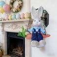 thumbnail image 7 of Xecvkr Grass Woven Rabbit Hanging Ornament Forest Style Handmade Adorable Natural Wood Solid Decorative Base Holiday Desktop Gift 1pc, 7 of 7