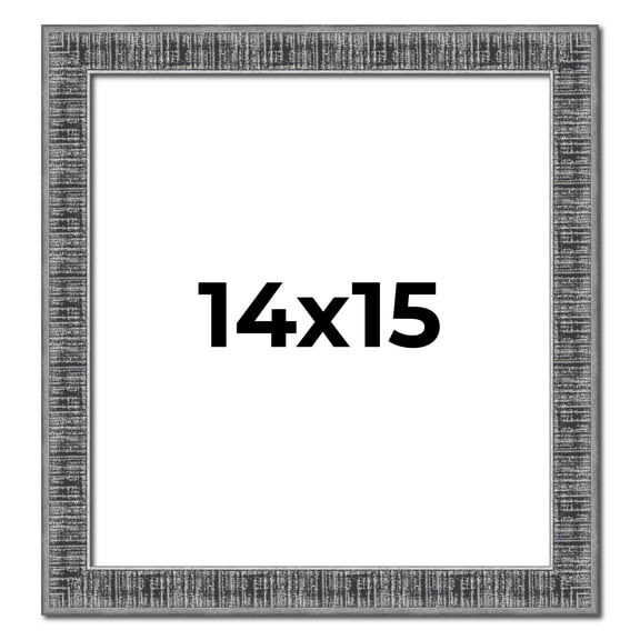 14x15 Frame Silver Black Rustic Sonoma Solid Wood Picture Frame | 1.5 Inch Moulding Width |