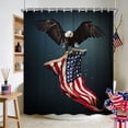 thumbnail image 2 of 250 American Flag Shower Curtain, 4th of July Shower Curtain Patriotic Shower Curtain American USA Flag with Flying Bald Eagle Bathroom Curtain Vintage Flag Shower Curtain with Hooks, 72x72 inches, 2 of 7