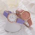 thumbnail image 4 of YZZZJZQL Watch For Women Casual Arabic Numbers Leather Analog Quartz Watch Waterproof Watches Brown, 4 of 5