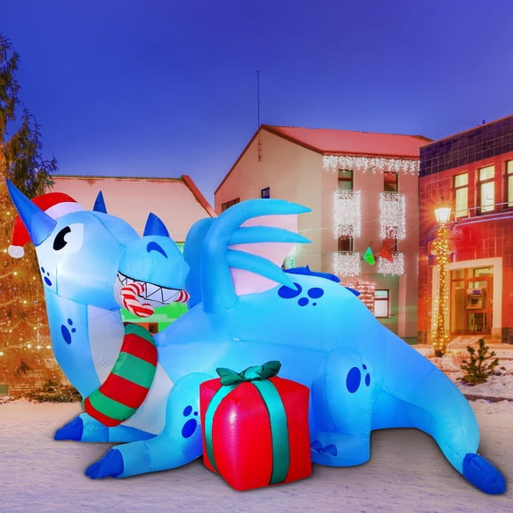 Dragón inflable Joiedomi de 6 pies con Luces LED decoración navideña