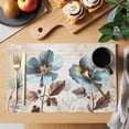 thumbnail image 2 of Rustic Blue Placemats Set of 2, Broccoli Flower Leaf Farmhouse Vintage Brown Non-Slip Place Mats Washable Table Mats for Kitchen Dining Table Decorations Indoor/Outdoor, 2 of 9