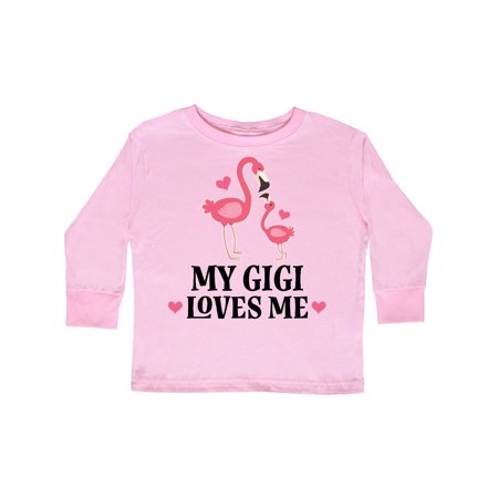 

Inktastic My Gigi Loves Me Flamingo Gift Toddler Toddler Girl Long Sleeve T-Shirt