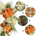 thumbnail image 3 of Couronne Suspendue de Porte Hydrangea Branche Transparente Texture Feuille Structure Complète Robuste Multi-Espaces Ornement Convenant pour Fenêtre Mur Maison Action de Grâce Fête Festival Ami Famille Cadeau Déco, 3 of 5