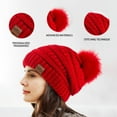 thumbnail image 5 of REDESS Women's Acrylic Winter Pom Pom Beanie Hat, Black, One Size, 5 of 6