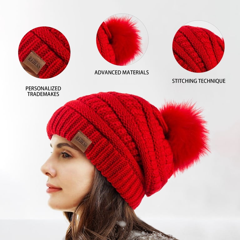 ❄️EMPYRE Pom Orange Red Beanie NWT winter Snow ❄️ Clemson New Era Women main image 3