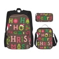 thumbnail image 1 of Balery Ho Ho Ho Merry Christmas Mochila escolar 3 en 1 para niños: mochila resistente con lonchera térmica y estuche para lápices. Mochila escolar para niños y niñas., 1 of 7